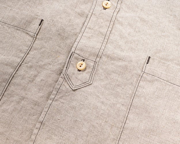 WORKERS(ワーカーズ)～Band Collar Shirt, Ecru Linen～