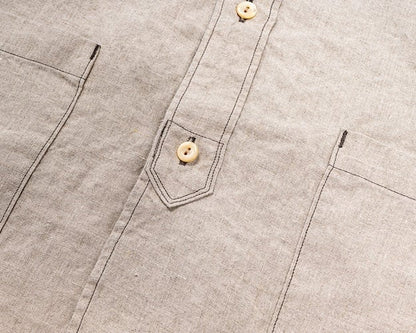 WORKERS(ワーカーズ)～Band Collar Shirt, Ecru Linen～