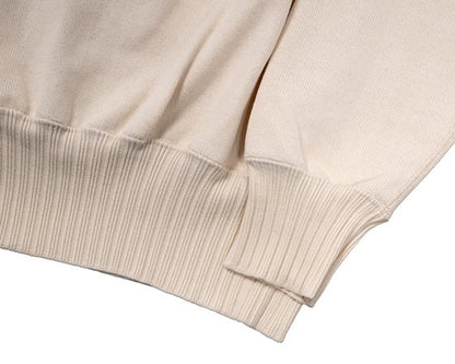 WORKERS(ワーカーズ)～Cotton Saddle Shoulder Sweater, White～