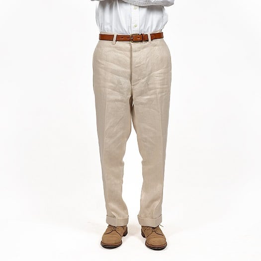 WORKERS(ワーカーズ)～IVY Trousers, French Linen Herringbone, Ecru～