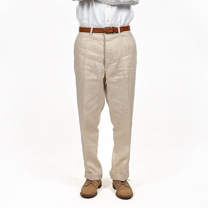 WORKERS(ワーカーズ)～IVY Trousers, French Linen Herringbone, Ecru～