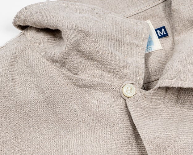 WORKERS(ワーカーズ)～Open Collar Shirt, Ecru Linen～