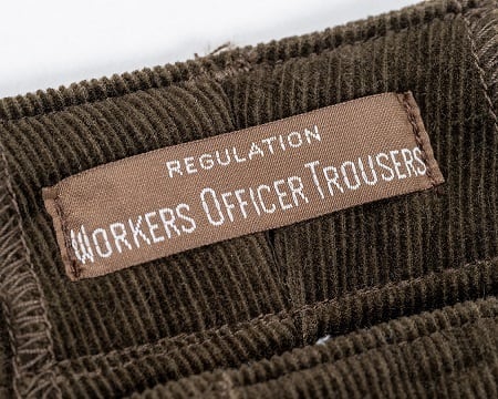WORKERS(ワーカーズ)～Officer Trousers Slim, Type 3 Corduroy Dark Brown～