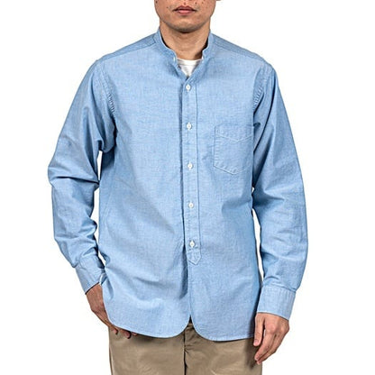 WORKERS(ワーカーズ)～Band Collar Shirt, Supima OX, Blue Pale～