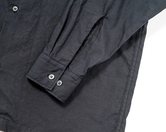 WORKERS(ワーカーズ)～Open Collar Shirt, Charcoarl Linen Cotton～