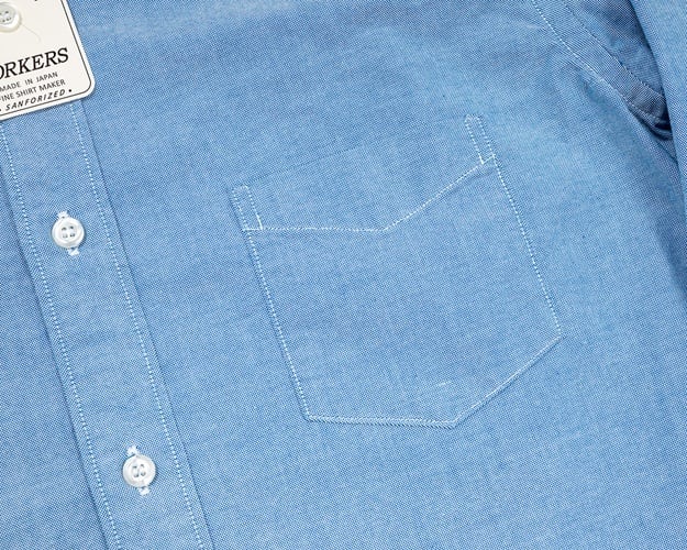 WORKERS(ワーカーズ)～Band Collar Shirt, Supima OX, Blue Pale～