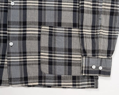 WORKERS(ワーカーズ)～Open Collar Shirt, Grey Madras～