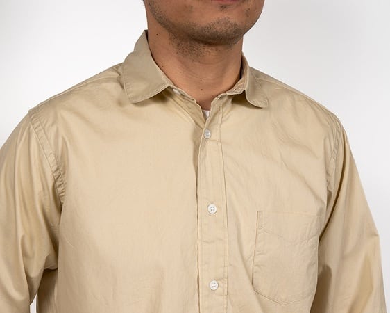 WORKERS(ワーカーズ)～Round Collar Shirt, Poplin, Beige～