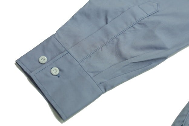 WORKERS(ワーカーズ)～Band Collar Shirt, Poplin, Blue Grey～