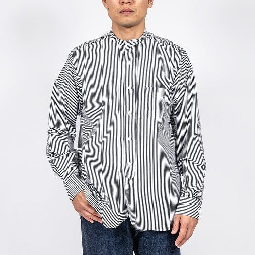 WORKERS(ワーカーズ)～Band Collar Shirt Stripe Poplin～