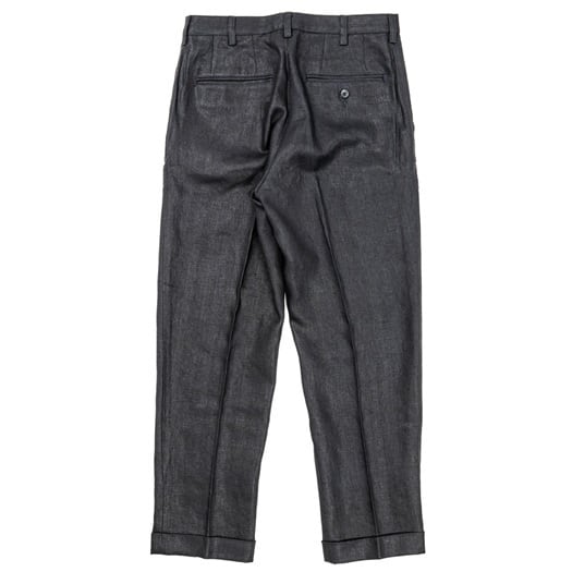 WORKERS(ワーカーズ)～Moonglow Trousers 21, French Linen Herringbone, Black～