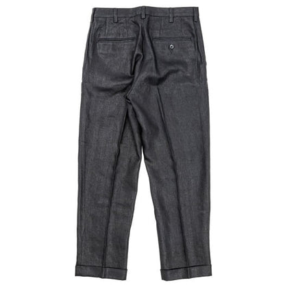 WORKERS(ワーカーズ)～Moonglow Trousers 21, French Linen Herringbone, Black～