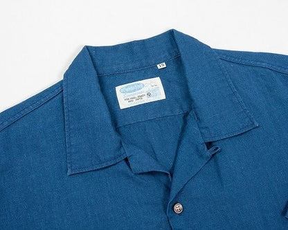 WORKERS(ワーカーズ)～Open Collar Shirt, Indigo Linen～