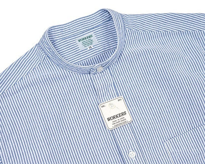 WORKERS(ワーカーズ)～Band Collar Shirt, Supima OX, Stripe～