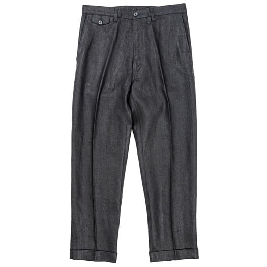 WORKERS(ワーカーズ)～Moonglow Trousers 21, French Linen Herringbone, Black～