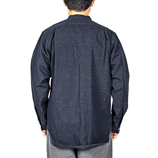 WORKERS(ワーカーズ)～Band Collar Shirt, Indigo Cotton Linen～
