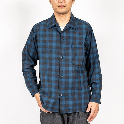 WORKERS(ワーカーズ)～Open Collar Shirt, Indigo Madras～