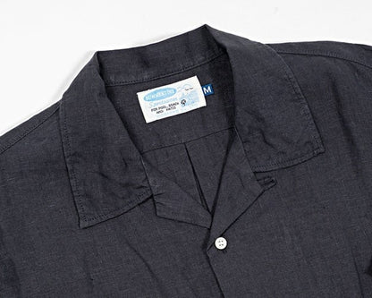 WORKERS(ワーカーズ)～Open Collar Shirt, Black Linen～