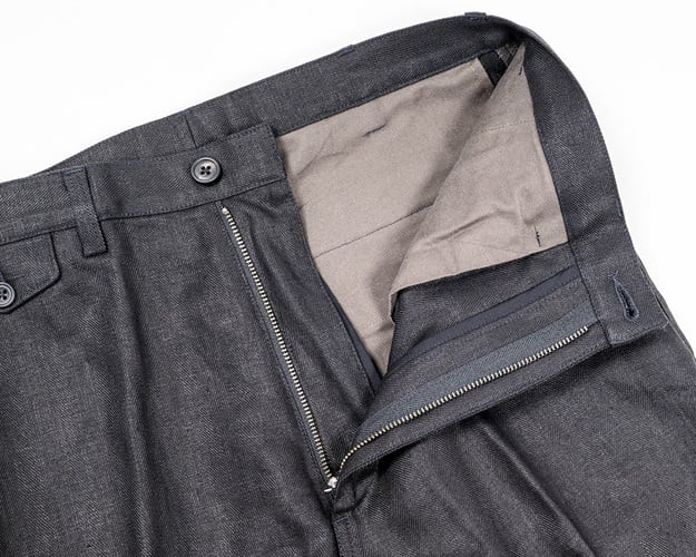 WORKERS(ワーカーズ)～Moonglow Trousers 21, French Linen Herringbone, Black～