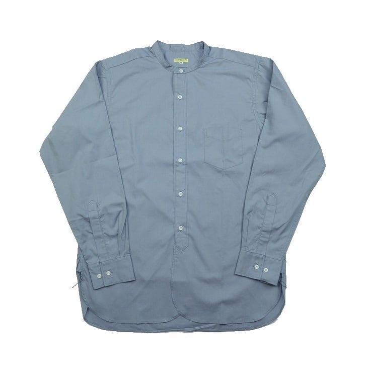 WORKERS(ワーカーズ)～Band Collar Shirt, Poplin, Blue Grey～