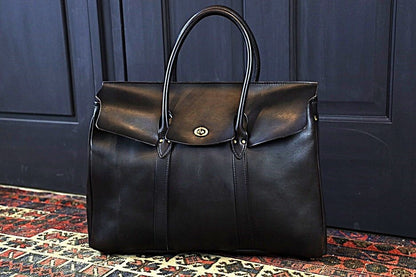 VASCO(ヴァスコ)～LEATHER SADDLE TOTE BAG BLACK～