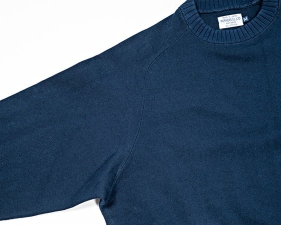 WORKERS(ワーカーズ)～Cotton Saddle Shoulder Sweater, Navy～