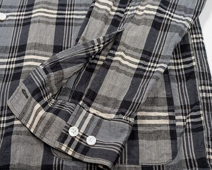 WORKERS(ワーカーズ)～Open Collar Shirt, Grey Madras～