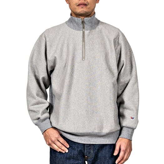 WORKERS(ワーカーズ) Trico Tag Sweat, Half Zip, Grey～