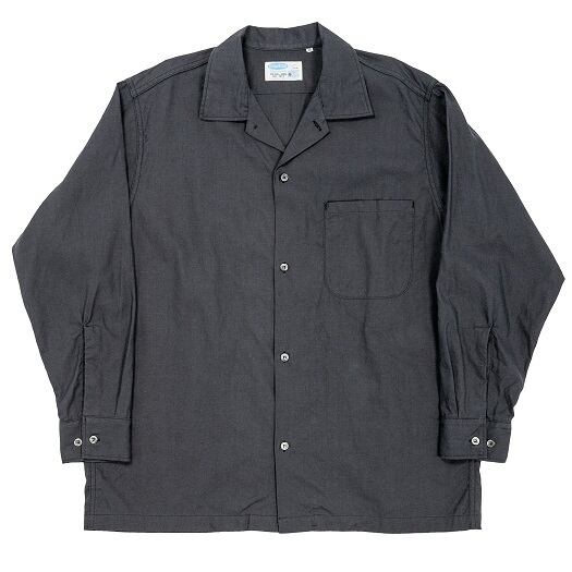 WORKERS(ワーカーズ)～Open Collar Shirt, Charcoarl Linen Cotton～