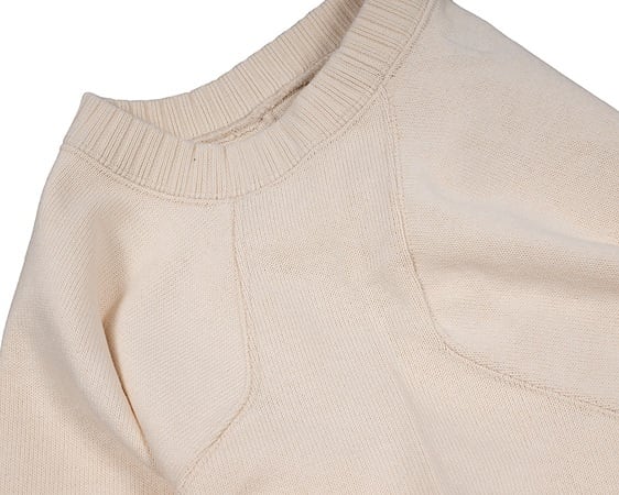 WORKERS(ワーカーズ)～Cotton Saddle Shoulder Sweater, White～