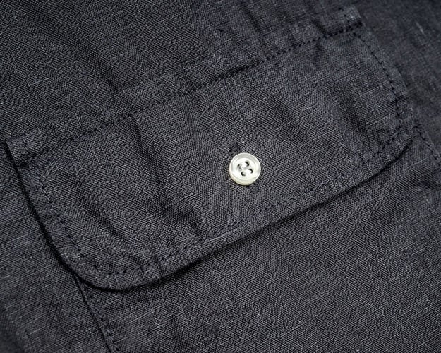 WORKERS(ワーカーズ)～Open Collar Shirt, Black Linen～