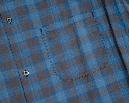 WORKERS(ワーカーズ)～Open Collar Shirt, Indigo Madras～