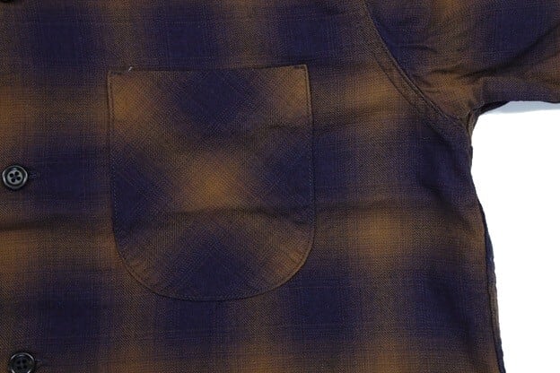 COLIMBO(コリンボ)～Modest Open Collar Shirt Brown "Indigo Ombre Check"～