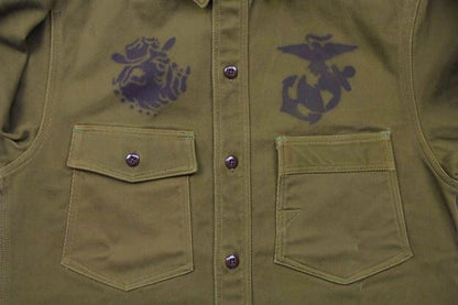 FREEWHEELERS(フリーホイーラーズ)～"TEUFELHUND" Gemsa WORK SHIRT KHAKI OLIVE～