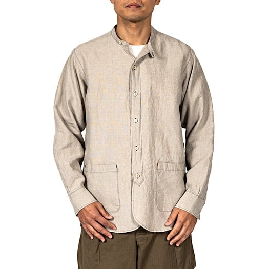 WORKERS(ワーカーズ)～Band Collar Shirt, Ecru Linen～