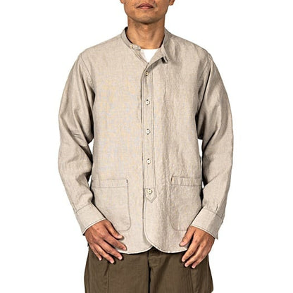 WORKERS(ワーカーズ)～Band Collar Shirt, Ecru Linen～