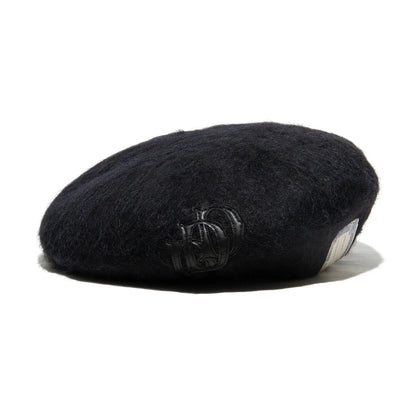 THE H.W.DOG & Co. (ドッグアンドコー) ～LEATHER WAPPEN FLUFFY BERET - Black～