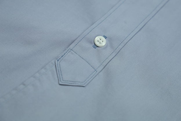 WORKERS(ワーカーズ)～Band Collar Shirt, Poplin, Blue Grey～