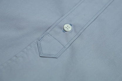 WORKERS(ワーカーズ)～Band Collar Shirt, Poplin, Blue Grey～