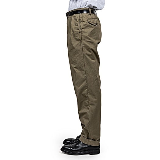 WORKERS(ワーカーズ)～Officer Trousers, 2 Tuck, 8 oz Hunter Green Chino～
