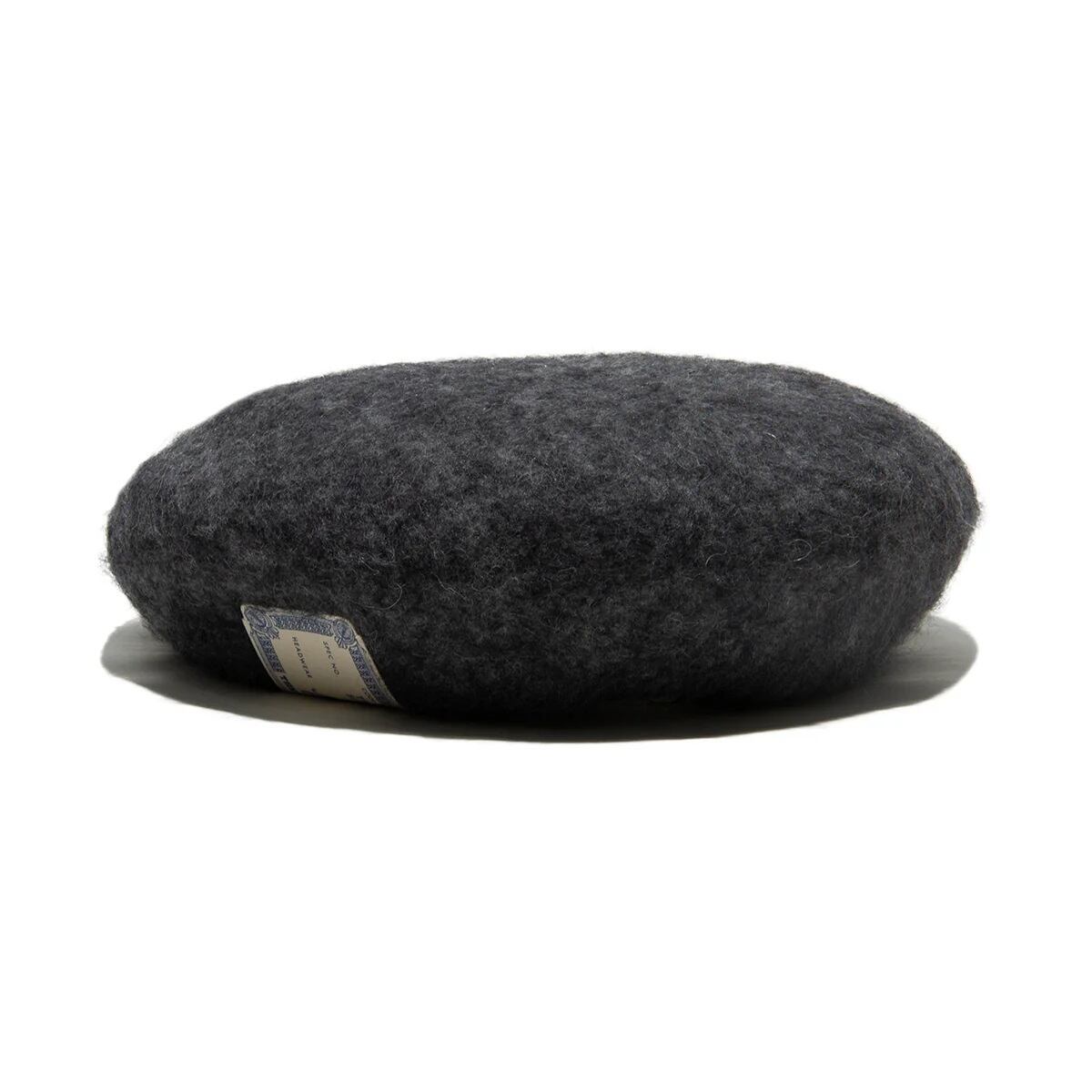 THE H.W.DOG & Co. (ドッグアンドコー) ～LEATHER WAPPEN FLUFFY BERET - Gray～