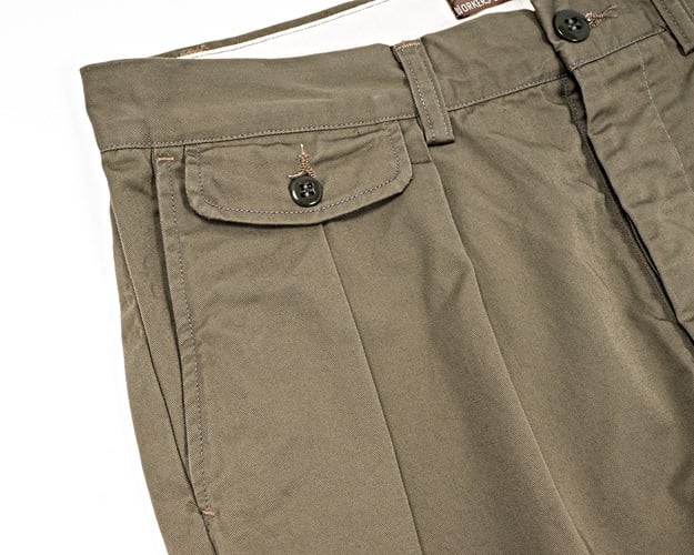WORKERS(ワーカーズ)～Officer Trousers, 2 Tuck, 8 oz Hunter Green Chino～