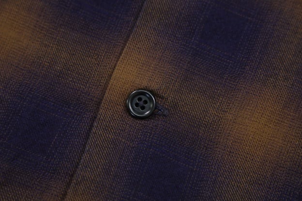 COLIMBO(コリンボ)～Modest Open Collar Shirt Brown "Indigo Ombre Check"～