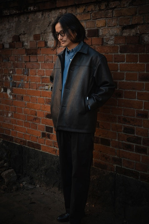 【Sugar&Co.】LEATHER GENTLE COAT BLACK
