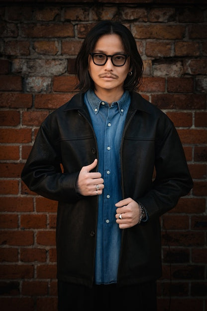 【Sugar&Co.】LEATHER GENTLE COAT BLACK